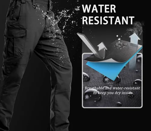 Miniatura 3 de MAGCOMSEN Pantalones tácticos para hombre con 9 bolsillos Ripstop, repelente al agua, pantalones cargo para el trabajo, senderismo, caza