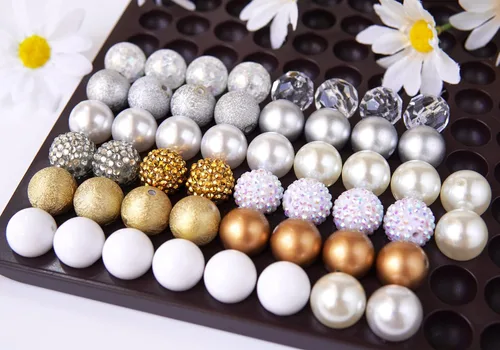 Miniatura 2 de Perlas de goma de burbujas de 20 mm para bolígrafos, perla de 20 mm para artículos ensartados, perlas acrílicas de 20 mm para manualidades, 50