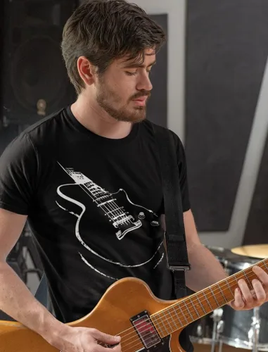 Miniatura 5 de Camisa de guitarra para hombre, músico, guitarrista, impresa, para hombre