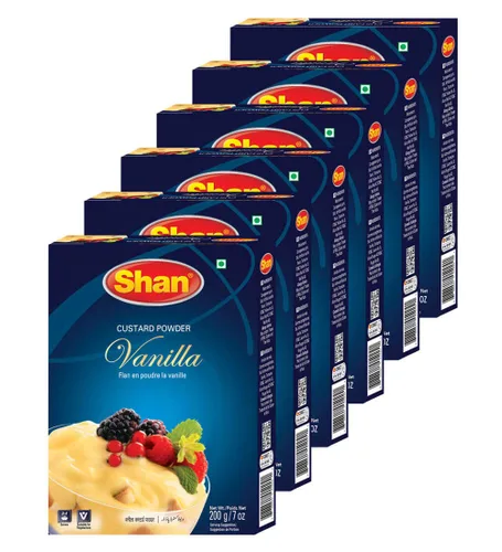 Miniatura 15 de Shan Polvo de crema de mango, 7.05 oz, postre esencial para cualquier ocasión, apto para vegetarianos, bolsa hermética en una caja (paquete de 3)