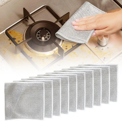 Miniatura 11 de Pousbo Trapos multiusos para lavar platos, paños de alambre de metal para lavar platos, toallas limpias, trapos de limpieza de alambre de primera