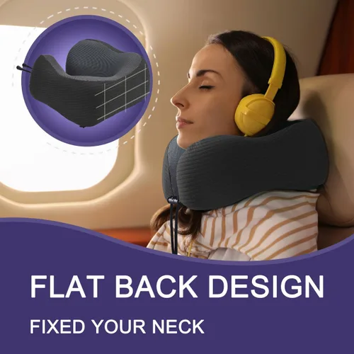 Miniatura 4 de napfun Almohada cervical para viajar, almohada cervical de viaje mejorada para avión, almohada de viaje de espuma viscoelástica 100% pura para Kit