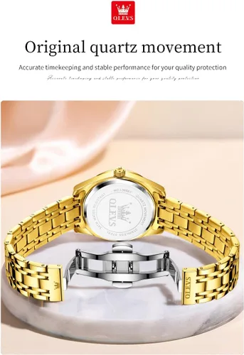 Miniatura 3 de OLEVS Reloj de pulsera de cuarzo para mujer, de acero inoxidable, impermeable, luminoso, fecha, fácil de leer, para mujer