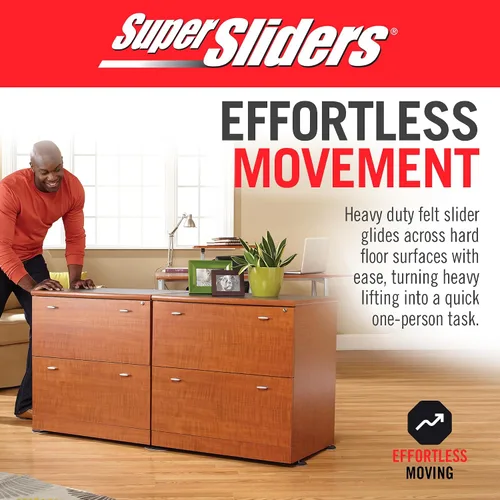 Miniatura 6 de Super Sliders Deslizadores ovalados de fieltro reutilizables de 5-3/4 x 9-1/2 pulgadas XL para superficies duras, almohadillas protectoras
