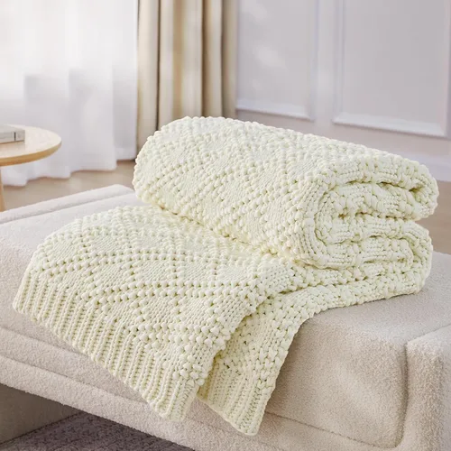 Miniatura 17 de Anysay Manta de punto con peso para adultos, manta de punto grueso con peso para dormir, 36 x 48 pulgadas, 3 libras, manta pesada transpirable