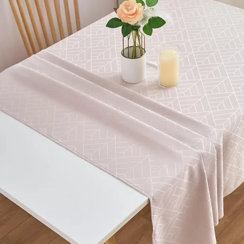Miniatura 9 de Mantel redondo de tela de 60 pulgadas, mantel con diseño de hojas, borde festoneado, mantel sedoso, impermeable, resistente a las arrugas, lavable