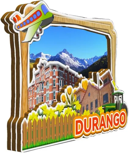 Miniatura 2 de Durango - Imán de madera para nevera, diseño de México, 3D, recuerdos coleccionables, decoración hecha a mano, 2036