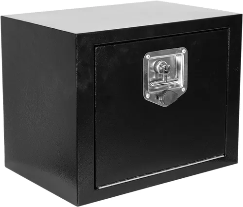 Caja de herramientas de acero de 18 x 12 x 14 pulgadas con cerradura y llaves, caja de herramientas de remolque resistente para camioneta, remolque