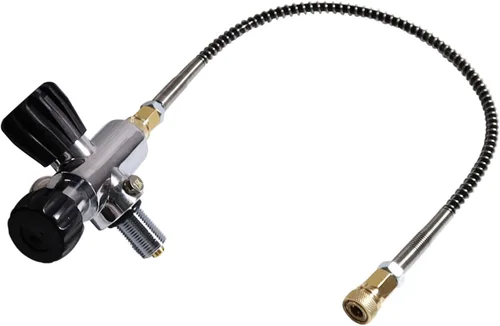 Miniatura 4 de TUXING 4500PSI PCP Paintball de alta presión estación de llenado de acero inoxidable Válvula HPA CO2 tanque DIN sistema de carga negro M18* 1.5