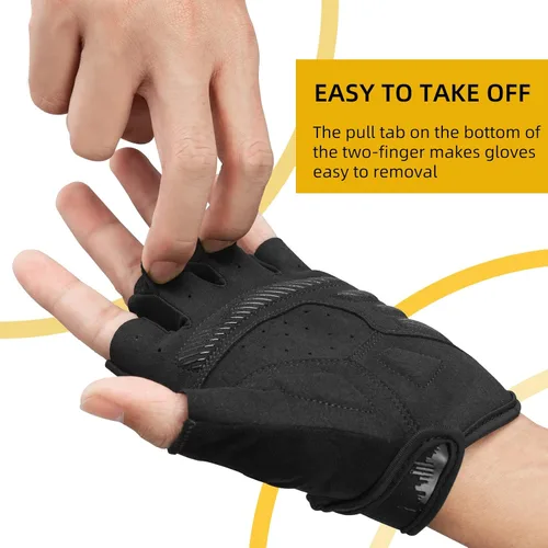 Miniatura 2 de ROCKBROS - Guantes de ciclismo de montaña para hombre, guantes de ciclismo con pantalla táctil, antideslizantes, MTB, guantes de ciclismo