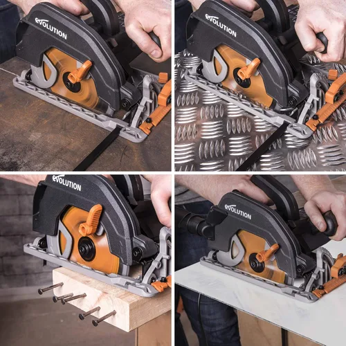 Miniatura 5 de Evolution Power Tools R185CCS Sierra circular de corte multimaterial TCT de 7-1/4 pulgadas, 7-1/4 pulgadas, naranja