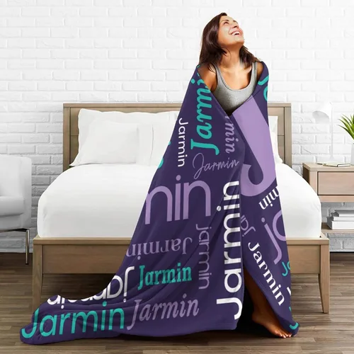 Miniatura 4 de Manta de bebé personalizada para niños, manta de bebé con nombre para recién nacido, mantas de bebé personalizadas para niños, regalos Color04