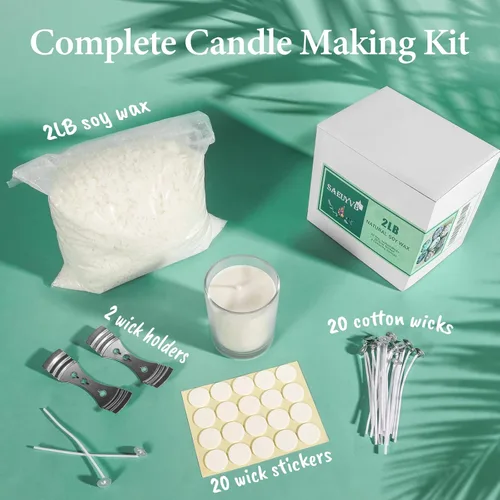Miniatura 2 de SAEUYVB Cera de vela de soja natural y cera de vela de soja para hacer velas, 2 libras de cera de soja para hacer velas, cera de vela de soja