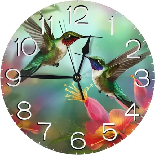 Miniatura 21 de Reloj de pared redondo tribal étnico teñido anudado, silencioso, sin tictac, relojes decorativos de cuarzo a pilas, relojes de escritorio Teñido