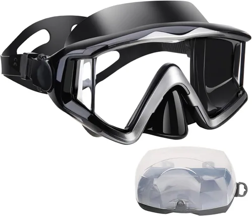 Miniatura 22 de Máscara de buceo Anti-niebla Natación Snorkel máscara adecuada para adultos Buceo Natación Snorkel Gafas Máscaras Lentes negro-azul