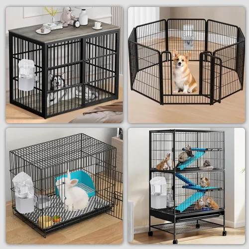 Miniatura 5 de Kenond Dispensador de agua de conejo de 50 onzas, dispensador de agua para perros por gravedad, botella de agua automática para hurones, gatos, Gris
