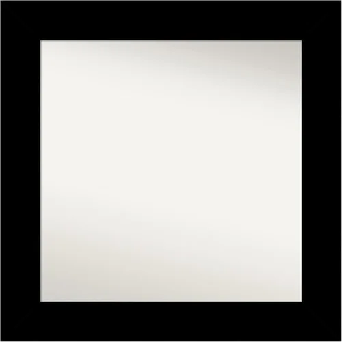Amanti Art Espejo de baño negro para sobre el fregadero, 26 x 26 pulgadas, espejo de tocador cuadrado negro básico, marco de madera casual medio, se