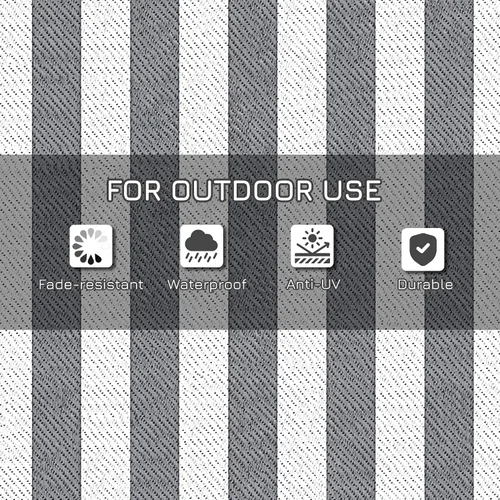 Miniatura 6 de Outsunny Alfombra reversible para exteriores, 9 x 12 pies, impermeable, alfombra de paja de plástico, alfombra portátil para camping, alfombra