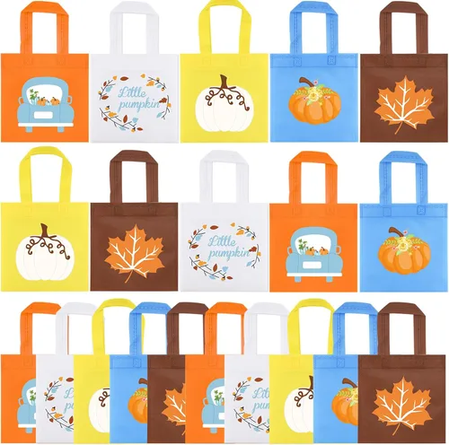 FHzytg 20 bolsas de regalo de calabaza azul para fiesta, bolsas de dulces para fiesta de otoño, bolsas de regalo de calabaza de Halloween, bolsas de