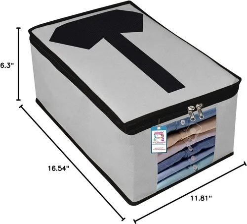 Miniatura 8 de atorakushon® Paquete de 4 bolsas de tela (gris) para hombre y mujer, bolsas de almacenamiento de ropa, cubierta de camisa, pantalones de mezclilla