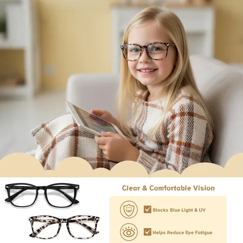 Miniatura 3 de Gafas de luz azul para niños, gafas de luz azul para niños, anteojos falsos para niños de 6 a 18 años