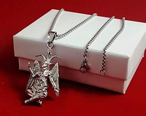 Miniatura 5 de Iglesia de Satanás Baphomet Colgante Collar 316L Acero Inoxidable Eliphas Levi