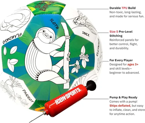 Miniatura 6 de Crayola Balón de fútbol oficial - Unisex Niños - CRAY302BL Zoo Animal Talla 5