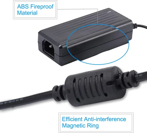 Miniatura 7 de COOLM 60W AC DC 12V 5A Adaptador de fuente de alimentación 5.5X2.0.197 in 60W Cargador con 8 vías 8 vías Cable divisor de alimentación para cámara