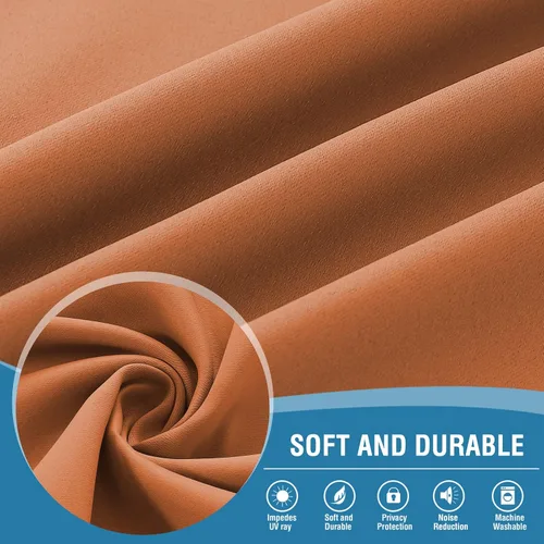 Miniatura 4 de H.VERSAILTEX Paneles de cortina 100% opacas de 45 pulgadas de largo, con aislamiento térmico, cortinas opacas con forro para dormitorio, dos capas