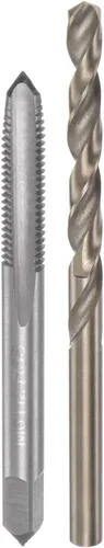 Miniatura 38 de uxcell Juego de grifos y brocas, M12 x 1.25 H2 rectos, fresadora de roscas para máquina de flauta recta, 0.413 in de acero cobalto M35 de alta