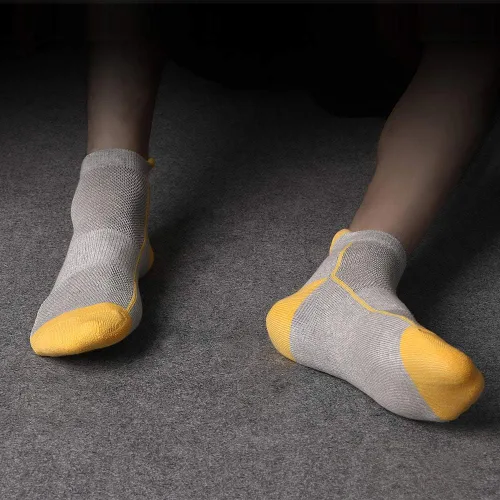 Miniatura 6 de J.WMEET Mens Low Cut Ankle Athletic Socks Cotton Mesh Cushioned Running Ventilation Sports Tab Socks