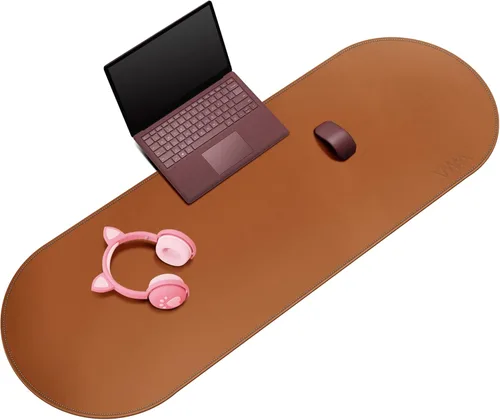 Miniatura 43 de Vyaaa Tapete de cuero para escritorio, 63" x 23.6" pulgadas, protector de escritorio de cuero, impermeable, extra grande, alfombrilla de mouse Negro