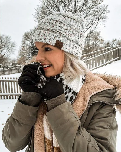 Miniatura 6 de Funky Junque Gorros de mujer con confeti de punto trenzado de ganchillo Skullies Tobogan grueso suave cálido invierno sombrero de moda