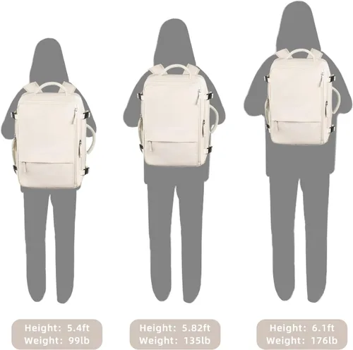 Miniatura 65 de Mochila de Viaje Snoffic para Mujer, Negro, 17 pulg.