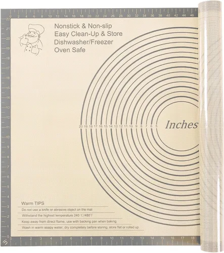 Miniatura 14 de Tapete de silicona extra grande de 34 x 26 pulgadas, alfombrillas antiadherentes para hornear con medidas, ideal para enrollar masa, pasteles