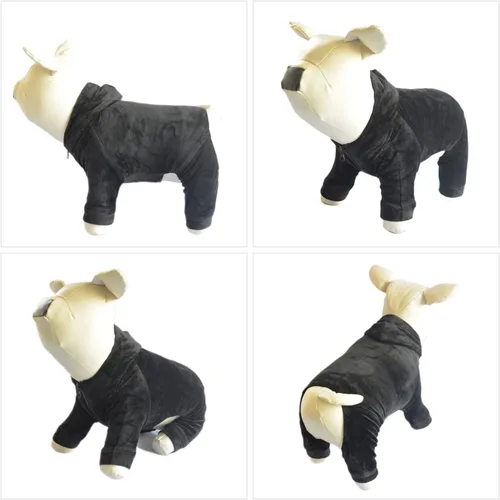 Miniatura 4 de Pijamas para perros, overoles para mascotas, pijamas para todas las estaciones, sudaderas de terciopelo para perros de 4 patas y cuatro pies