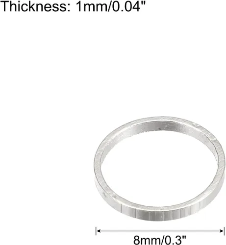 Miniatura 2 de MECCANIXITY Aretes redondos con cuentas, anillo de enlace de bisel abierto de círculo, anillo de enlace para hacer joyas Tono plateado