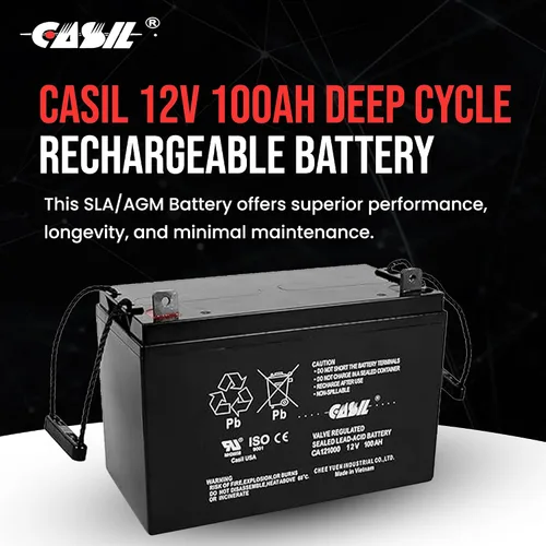 Miniatura 2 de Casil Batería 12v 100ah para paneles solares RENOGY PV