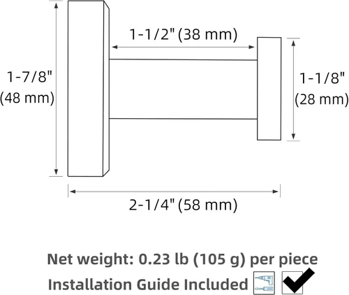 Miniatura 9 de APLusee Gancho para toallas de baño negro mate para baño, paquete de 2 ganchos de acero inoxidable, perchas de pared resistentes montadas en la pared