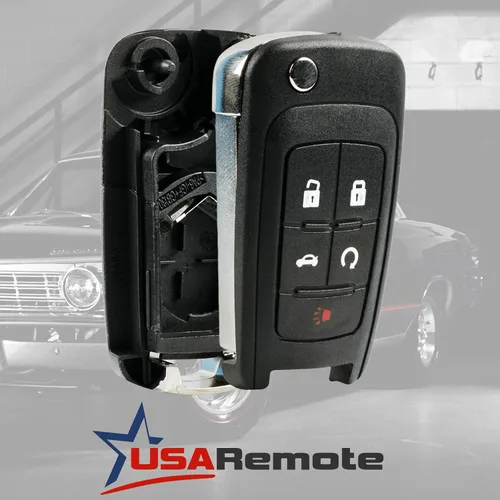 Miniatura 2 de Reemplazo para Buick Chevrolet GMC 2010-2019 5-Botón Flip Blade Key Remote Shell Case OHT01060512