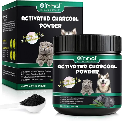 ALIVO Polvo de carbón activado para perros, gatos, suplemento de salud en polvo de carbón activado, apoya el bienestar digestivo y la frescura oral,