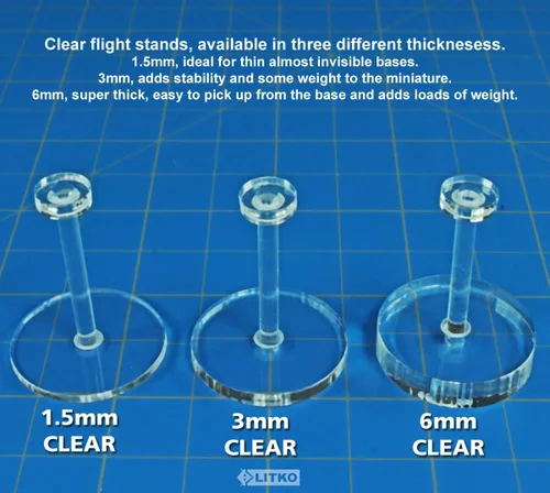 Miniatura 4 de LITKO Kit de soporte de vuelo circular de 1.063 in Compatible con Star Wars: Legion 0.059 in transparente con clavija de 1.25 pulgadas Paquete