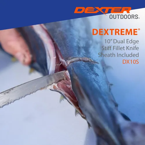 Miniatura 7 de Dexter Outdoors Dextreme Cuchillo de filete rígido de 10 pulgadas de doble filo Incluye funda