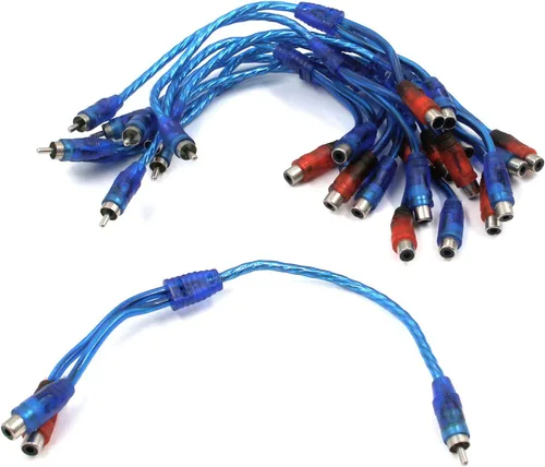 Antrader Paquete de 10 cables de 1 macho a 2 hembras RCA y cable divisor de audio para automóvil convertidor de audio para automóvil