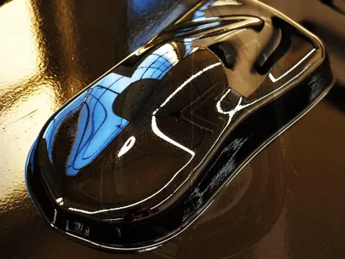 Miniatura 5 de Rwraps - Rollo de película de vinilo metálico brillante para automóvil, con tecnología de liberación de aire, 5 x 1 pies, color negro