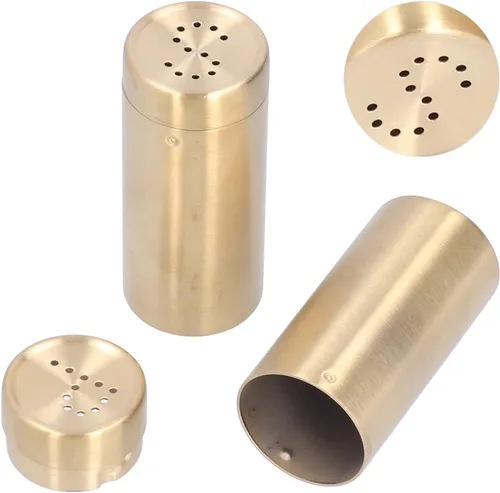 Juego de salero y pimentero, coctelera de especias de acero inoxidable, fácil de limpiar y rellenar, latas de condimento en polvo con tapa, diseño