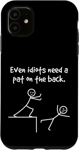 Miniatura 8 de Even Idiots Need A Pat On The Back Funny Stick Man Joke - Funda de regalo para iPhone 17