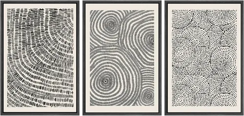 Miniatura 331 de SIGNWIN Lienzo enmarcado para pared, arte con pinceladas de flujo neutro en tonos beige abstractos, ilustraciones, arte moderno, decorativo