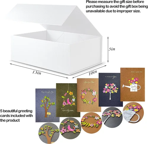 Miniatura 3 de BOXHOME Paquete de 3 cajas de regalo grandes, color negro, de 13 x 10 x 5 pulgadas con tapas magnéticas, caja de embalaje de regalo, cajas