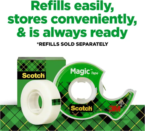 Miniatura 8 de Scotch Magic Tape, 1 Roll, Numerous Applications, Invisible, Engineered for Repairing, 3/4 x 650 Inches, Dispensered (122)